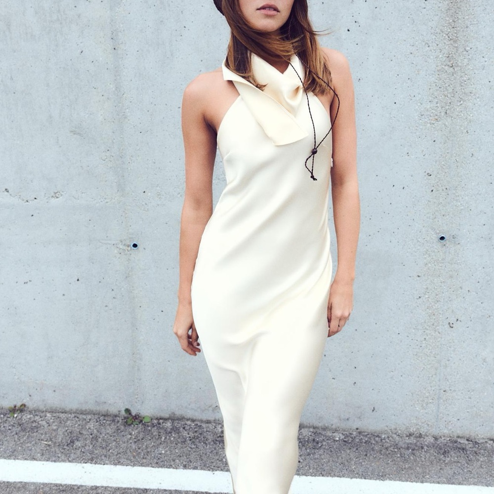 Zara satin effect scarf dress